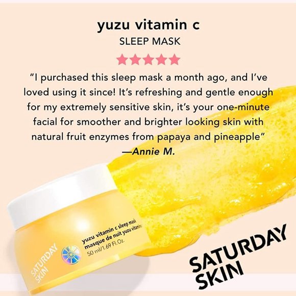 New Saturday Skin Yuzu Vitamin C Sleep Mask - Picture 4 of 5